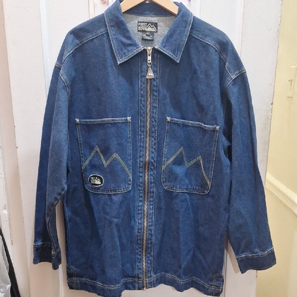 Used First Down Men's Blue Denim Jacket